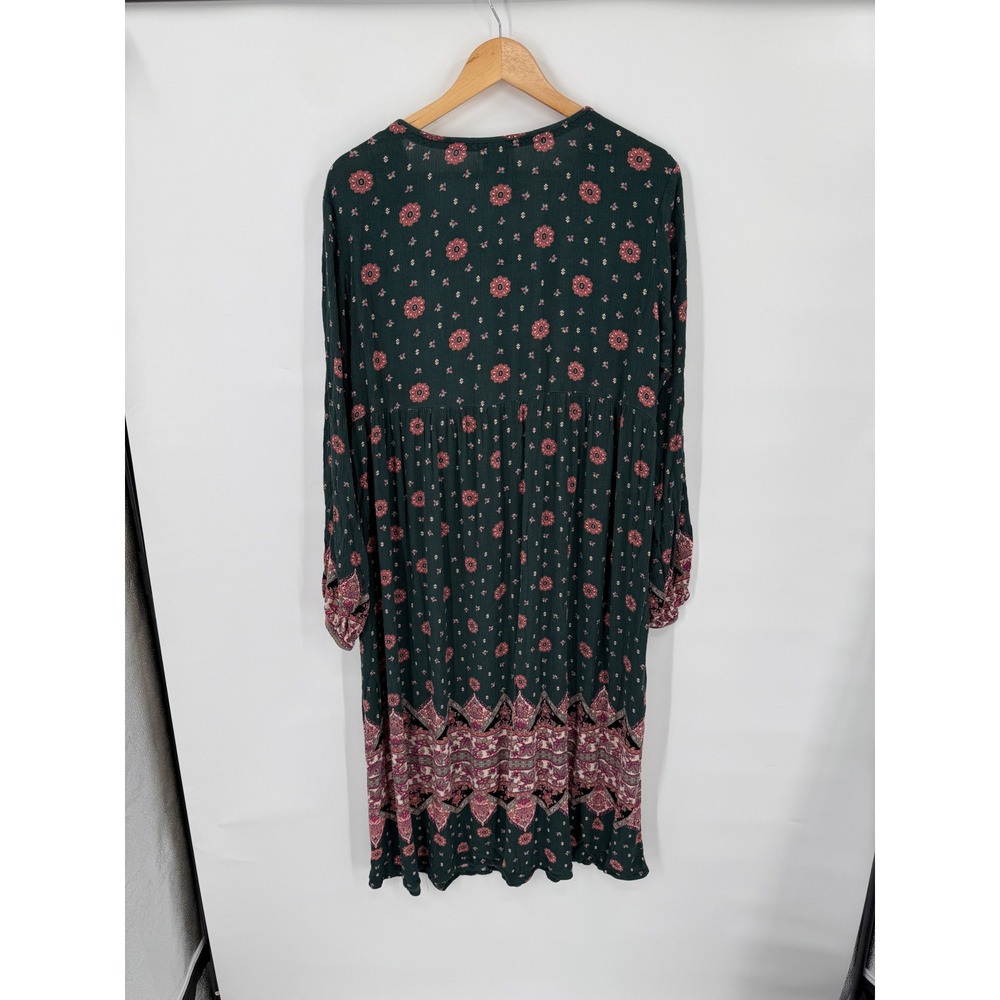 Knox Rose Womens XXL Midi Dress Floral Boho Hippie Peasant Festival Flowy Folk - Picture 2 of 8